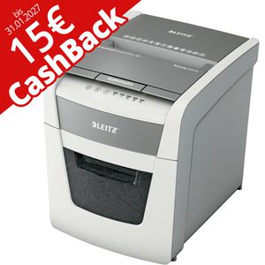 Leitz Aktenvernichter 8035 IQ Autofeed Small Office 50, weiß, 15 Cashback, 50 Blatt Autofeed, 4x28 mm Partikelschnitt, P-4