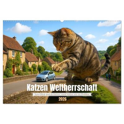 Katzen Weltherrschaft (Wandkalender 2026 DIN A2 quer), CALVENDO Monatskalender