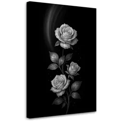 LEINWANDBILD Blumen Silberne Rosen 60x90cm