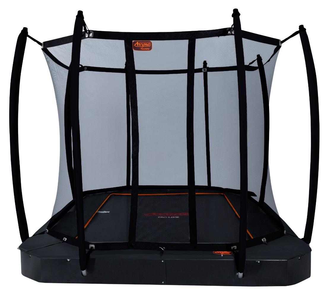 Avyna Trampolin FlatLevel 380x255 (238) mit Netz | Schwarz