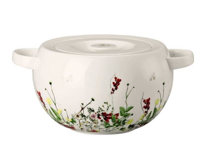 Rosenthal Schüssel Brillance Fleurs Sauvages Schüssel mit Deckel 3 l, Bone China, (Schüsseln & Schalen), Schalen / Schälchen / Schüsseln