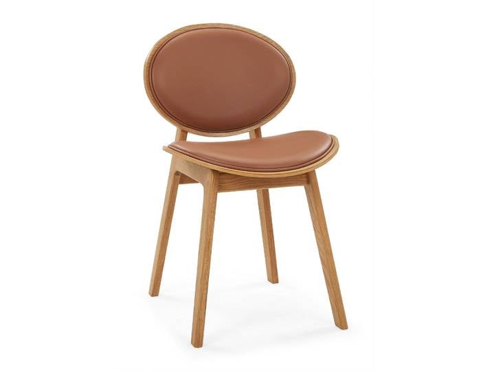 Anker Esszimmerstuhl, Eiche natur Leder Cognac Gepolsterte
