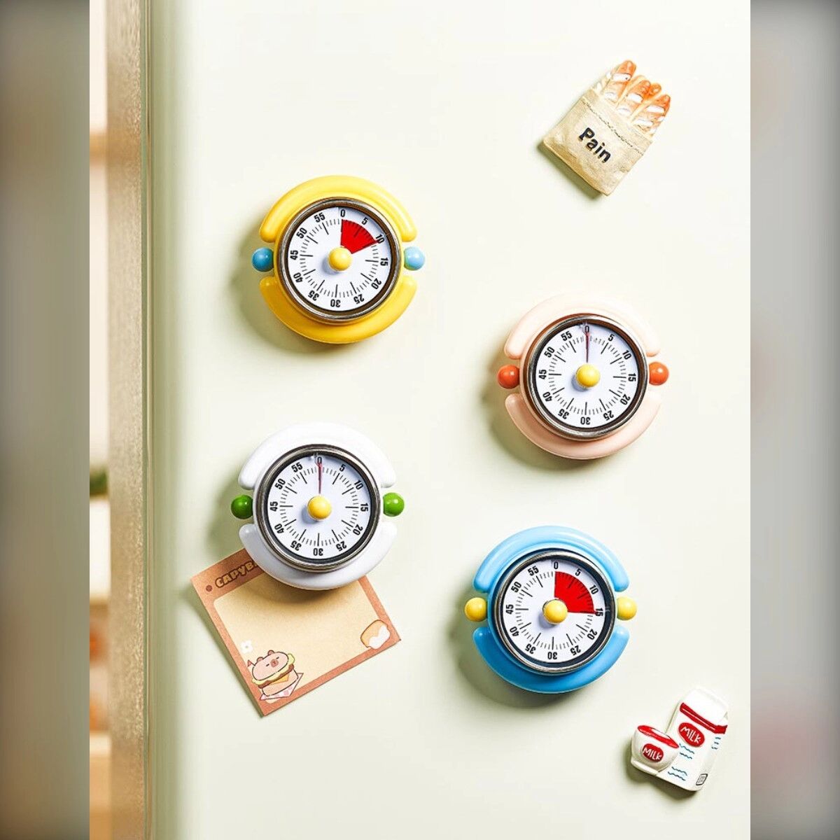 INF Mechanischer Küchentimer – lauter 60-Minuten-Aufzieh-Timer mit präzisem Sichtzifferblatt Gelb