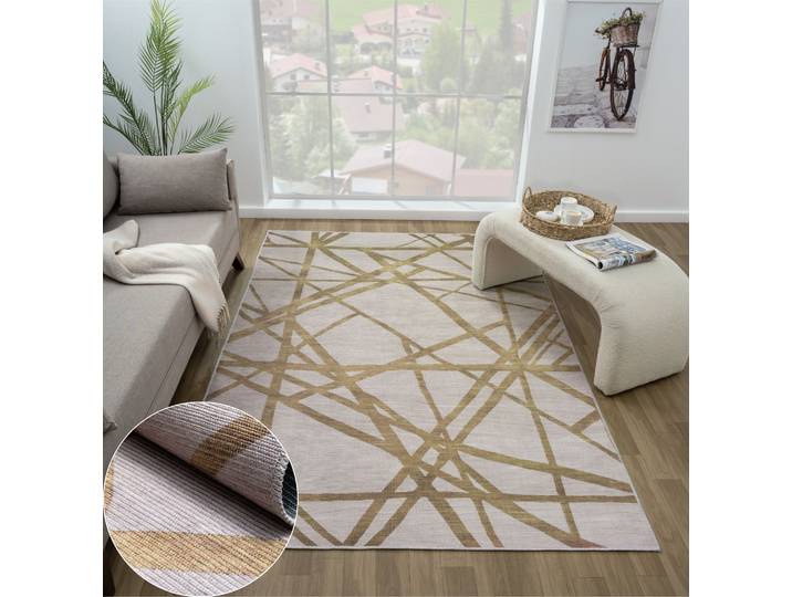 Outdoorteppich Nola, LAGERRÄUMUNG , beige (creme,braun), B:160cm H:10mm L:230cm, Polyester, MYFLAIR MÖBEL & ACCESSOIRES, Teppiche, Outdoorteppich, bedruckt, modernes Design, In- & Outdoor geeignet, waschbar