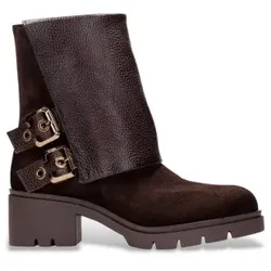 Hispanitas für Damen. HI265074 Stiefeletten aus Leder Chicago braun (39), 3 bis 5 cm, Lässig