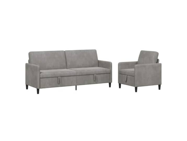 Coespram Sofagarnitur mit Stauraum 2-teilig 4-Sitzer Couch Hellgrau Platzsparende Polstermöbel für Wohnzimmer mit klappbarem Sitzstauraum, abnehmbarem Bezug und robusten Kunststofffüßen.