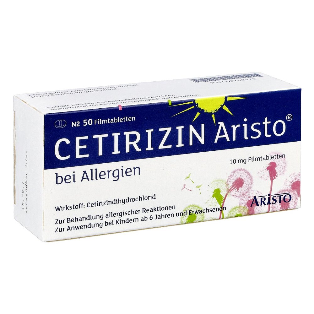 Aristo Pharma GmbH Cetirizin Aristo bei Allergien 10 mg Filmtabletten 09703275