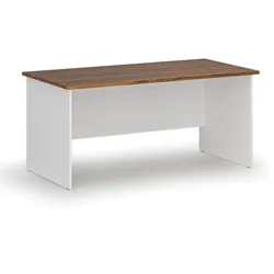 Bürotisch PRIMO WHITE, 160x80 cm, weiß/Nussbaum