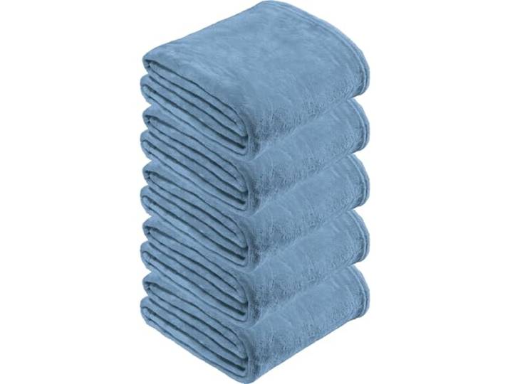 REDBEST Microfaserdecke Amarillo 5er-Pack, Fleece-Wohndecke, Sofadecke hellblau Größe 130x180 cm - kuscheliger Teddyfleece, pflegeleicht, waschbar