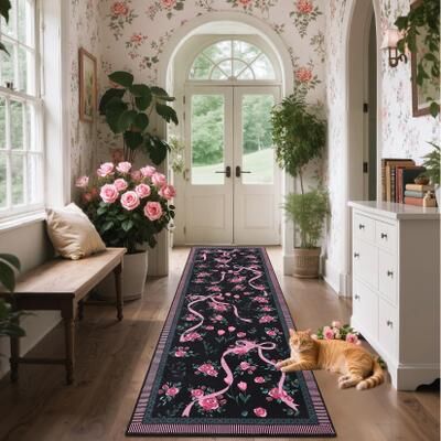 Garvee Floral Bow Pattern Area Rug
