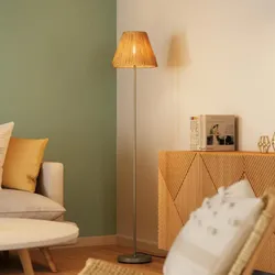 OSRAM Stehleuchte Decor Raffia Green aus Bast und Metall