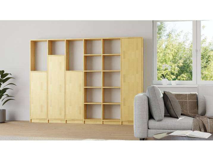 Eleganter Wohnzimmerschrank - Wohnschrank mit vielen Optionen Buche Natur geölt