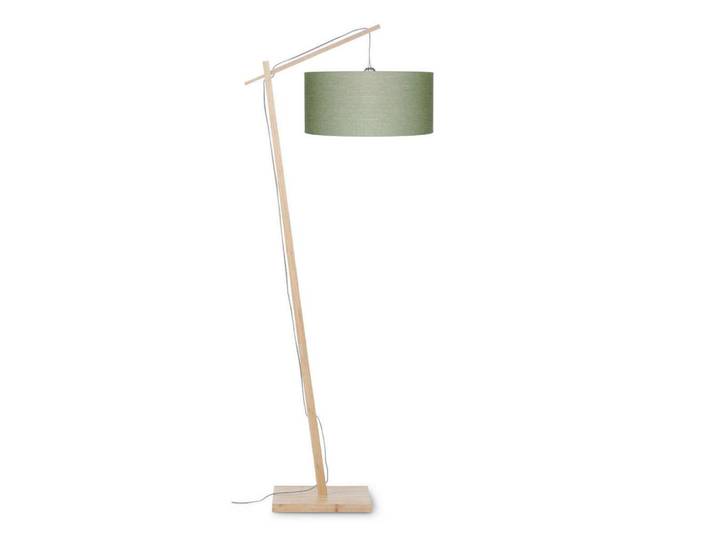 Stehlampe Andes Grün/ Naturfarben mit Fußschalter