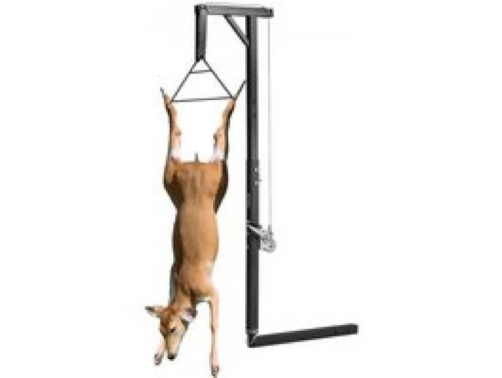 VEVOR Game Hoist mit Seilwinde & Gambrel, 136 kg Tragkraft, LKW-Wildhebezeug mit 5,08 cm Empfänger, 360-Grad-Schwenkschaft & einstellbarer Höhe, zum Häuten & Säubern von Wild im Jagdspiel