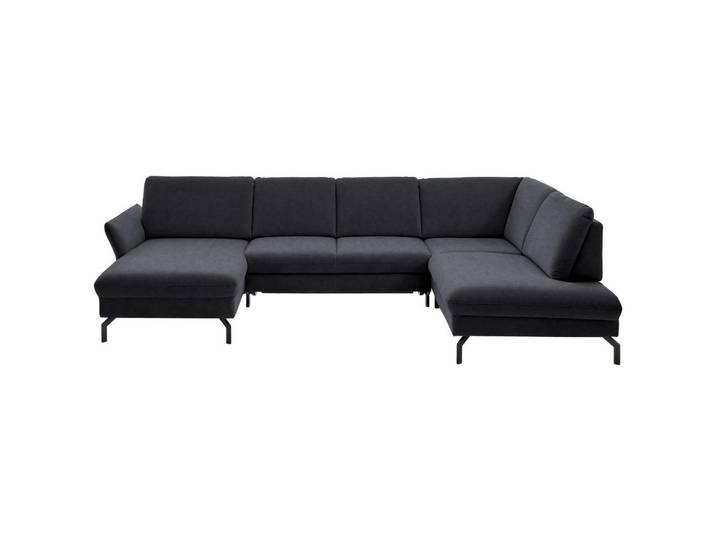 Beldomo System Wohnlandschaft, Anthrazit, Metall, 5-Sitzer, U-Form, 335x220 cm, Goldenes M, Stoffauswahl, Sitzqualitäten, seitenverkehrt erhältlich, individuell planbar, Wohnzimmer, Sofas & Couches, Wohnlandschaften, Wohnlandschaft U-Form