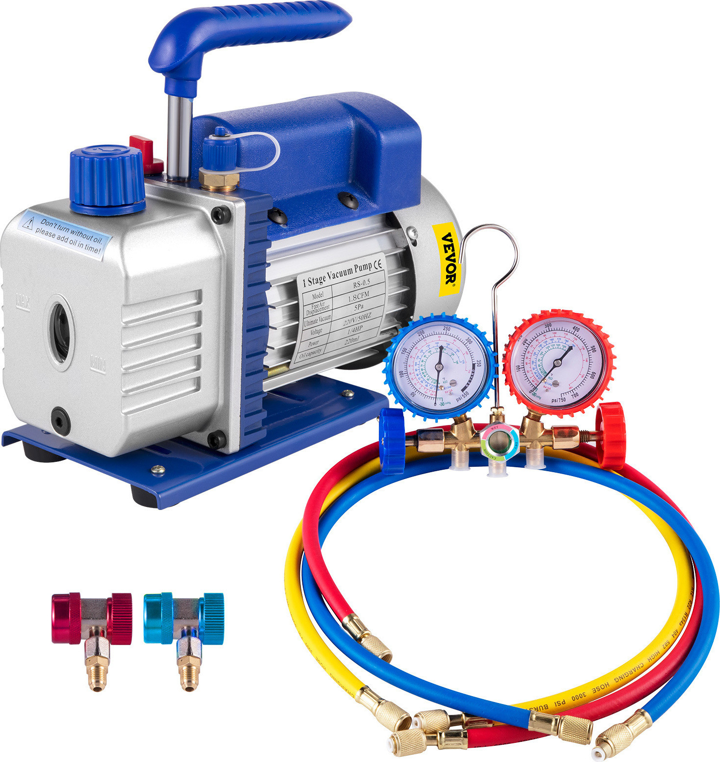 VEVOR Vacuümpomp voor airconditioning, 1,8 CFM, 50L/M, 2-wegs installatietool