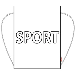 Turnbeutel mit Zugband, Motiv: Sport weiß