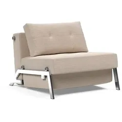 INNOVATION LIVING Schlafsessel Cubed 90 Chrom Stoff Sand Grey