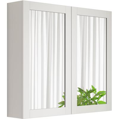 Spiegelschrank WELLTIME "Amsterdam", weiß, B:79cm H:70cm T:16cm, MDF, Schränke, Spiegelschrank, platzsparender Spiegelschrank mit individuell verstellbarem Regalboden