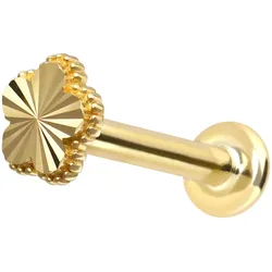 14 Karat Gold Labret mit Innengewinde BLUME