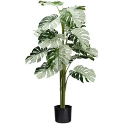 CREATIV green Künstliche Pflanze Monstera Variegata Halfmoon 115cm im Topf