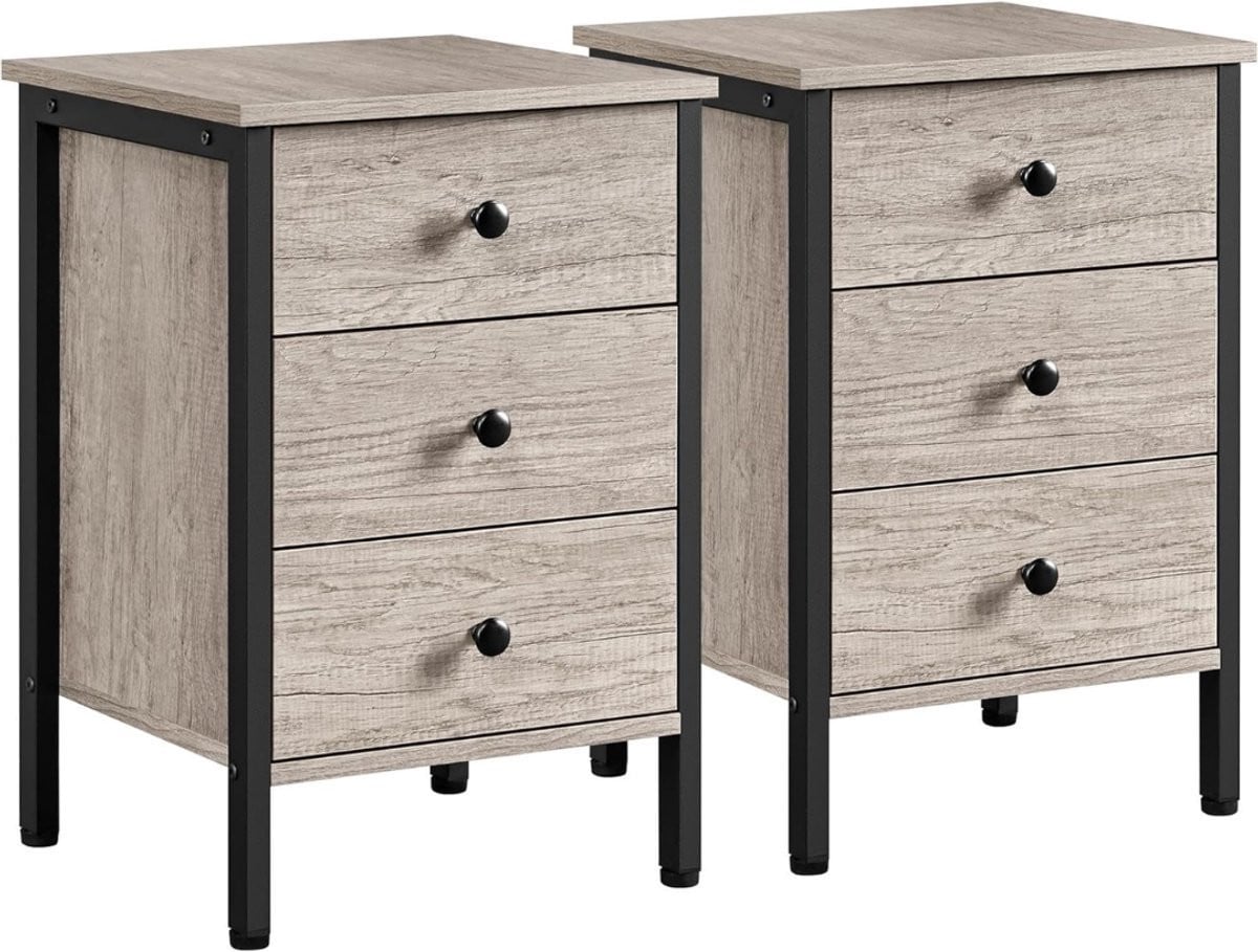 Thuys Nachtkastje Set van 2 – Industrieel Design met Lades