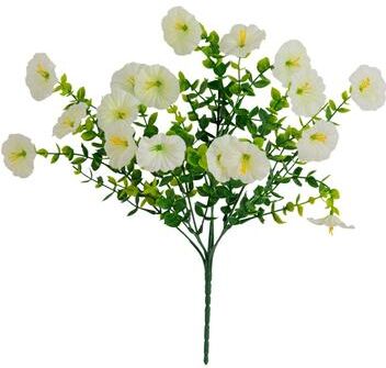 Nearly Natural 14-in UV Resistant Artificial Morning Glory Bush - Set of 12