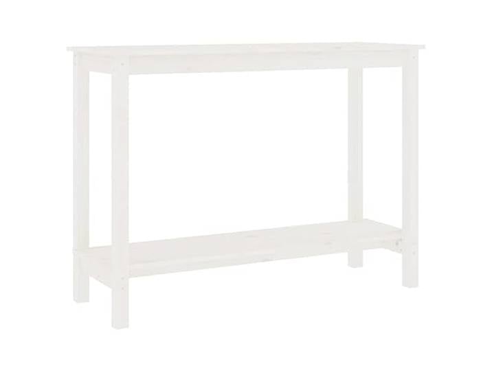 HFXHIJXQ Konsolentisch Weiß 110x40x80 cmMassivholz Kiefer Schmaler Anstelltisch für Flur und Wohnzimmer. Robuste Ablagefläche für Dekoration und Pflanzen.