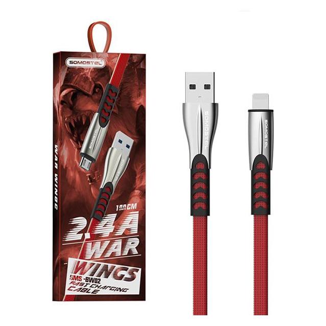 Somostel USB-Kabel USB-A - Lightning 1 m Rot (25701) (1 m, USB 3.2 Gen 1) (25701)
