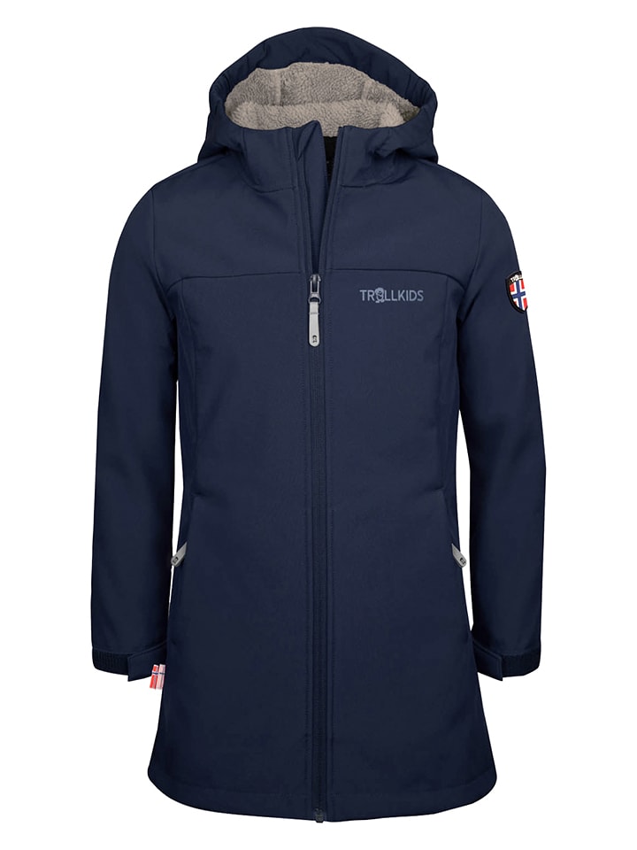 Trollkids Softshellmantel "Kristiansand" in Dunkelblau - 152