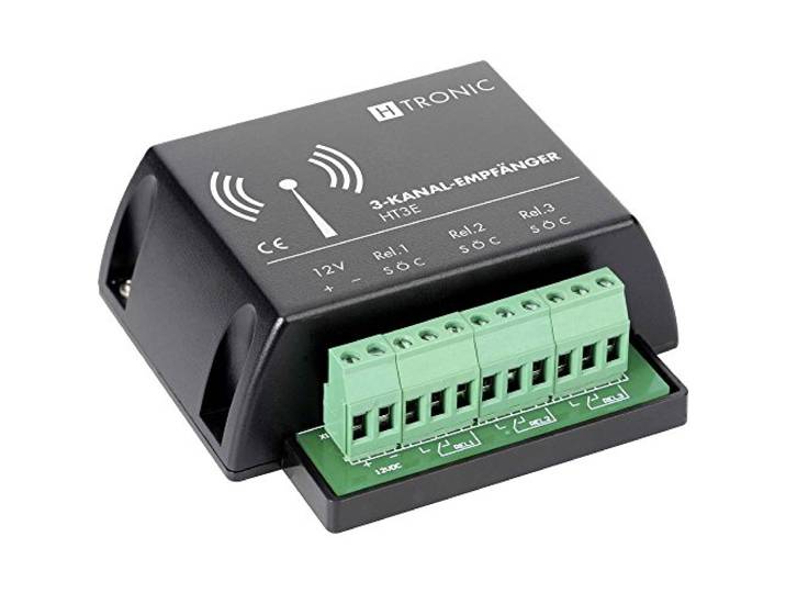 H-Tronic HT3E draadloze ontvanger 3-kanaals frequentie 868.35 MHz 12 V/DC