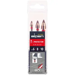Alpen Steinzeug-Bohrer-Set C PROTECTOR 3tlg Ø 6/8/10 mm Zentrierspitze 303003100