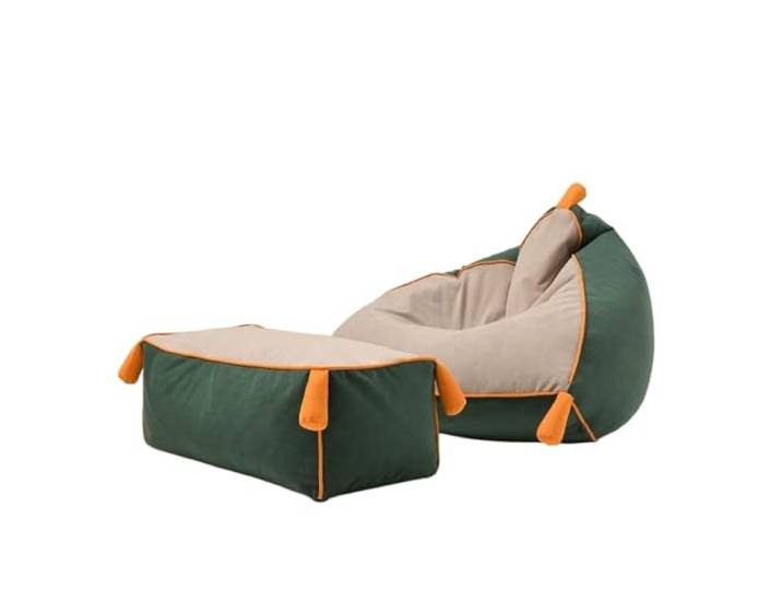 Xumh2024-3 Sitzsack Lazy Bean Bag Chair Einzelliege for Balkon, Tatami-Bodensofa for kleine Wohnungen(Beige)