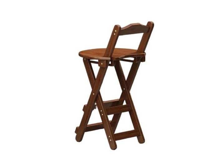 IUVYTA Tragbarer Barstuhl, Möbel, Milchteeladen, Kassierer Hoher Hocker, Wohnzimmer-Rücken-Esszimmerstuhl, einfacher Klapphocker(Brown-63cm)