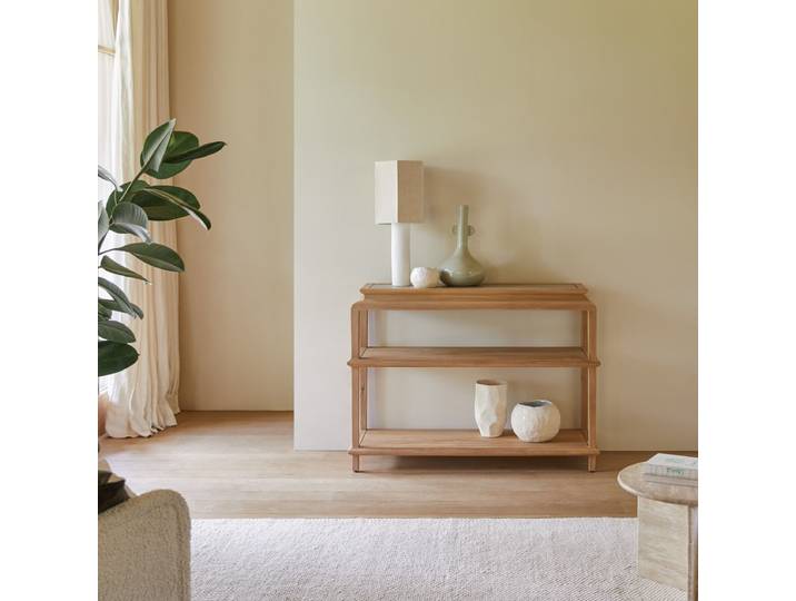 Konsole Achille aus massivem Teakholz 120 cm - Natur