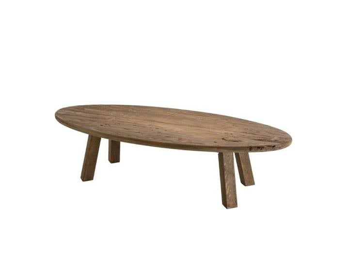 MACABANE ANDRIAN - Table basse ovale marron bois Pin recyclé