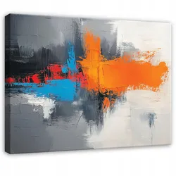 WANDDEKO Abstrakt Grau Bunt Bilder Modern Wohnzimmer 60x40