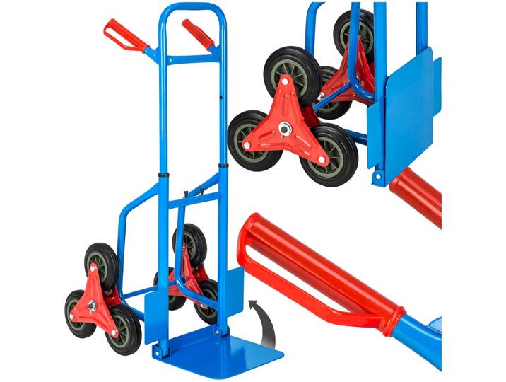 Diable monte escalier 200 kg avec plateau pliable - bleu