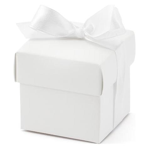 Partydeco Drageebox weiss mit Schleife (10Stk) (10 Stk.) (PDPUDP6)