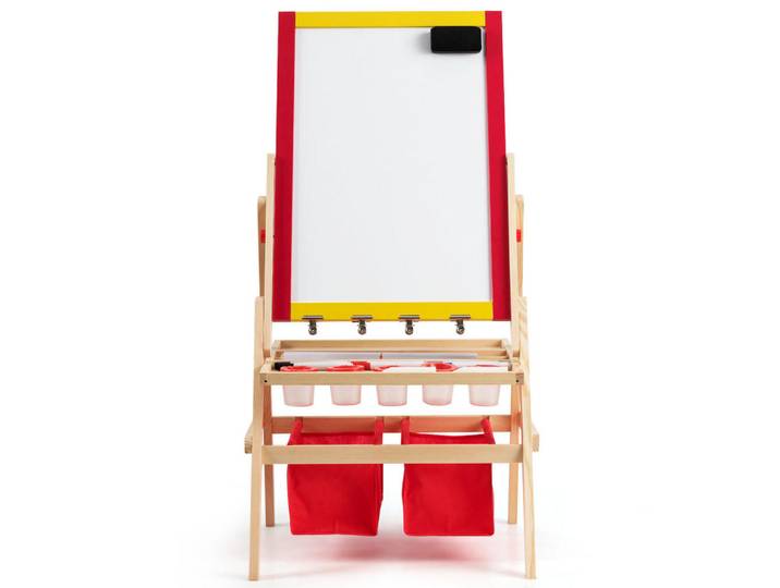Costway Kinderstaffelei Rot, Holz, 52.5x106.5x51.5 cm, Dekoration, Malbedarf & Bastelbedarf