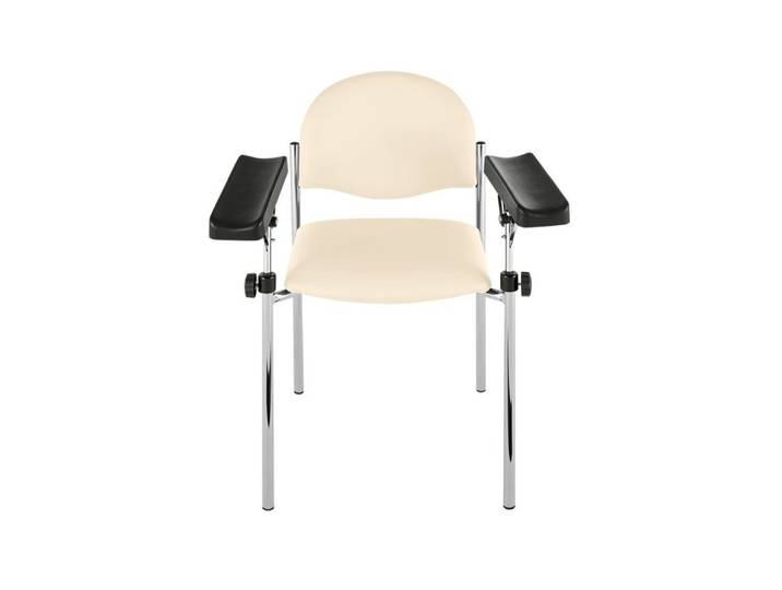 DocMed Stuhl Blutentnahmestuhl HAEMO-LINEA Vario Ecco Schwarz oder Beige (1 St), Zwei Armauflagen aus Integralschaum, Ergonomisches Rückenpolster