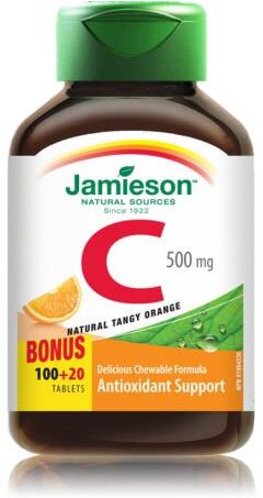 Jamieson Vitamin C Chewable 500 mg Tangy Orange