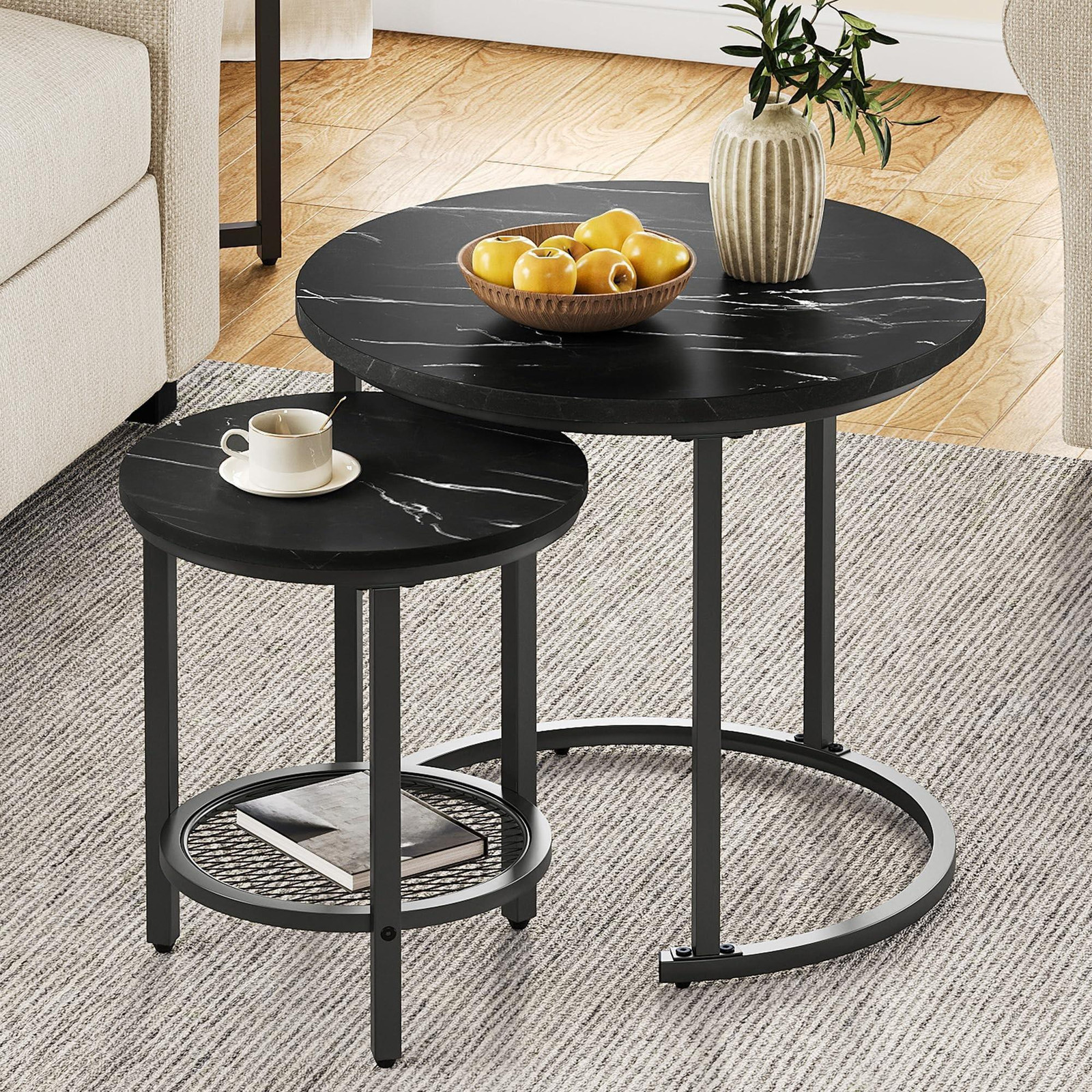 Set van 2 Moderne Salontafels met Opslagruimte