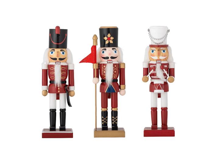 Bloomingville Décoration de Noël casse-noisette Darren Rouge, 3 pièces, 25 cm