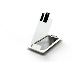eSTUFF Titan Shield Screen Protector with mounting frame for iPhone 17e/16e/14/13 Pro/13 - Clear