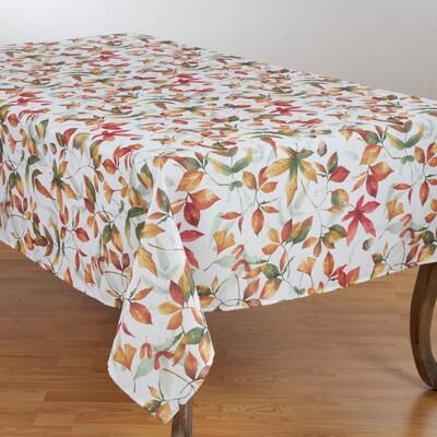 Saro Lifestyle Fall Leaves Design Tablecloth With Rich Pattern