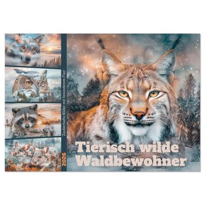 Tierisch wilde Waldbewohner (Wandkalender 2026 DIN A4 quer), CALVENDO Monatskalender