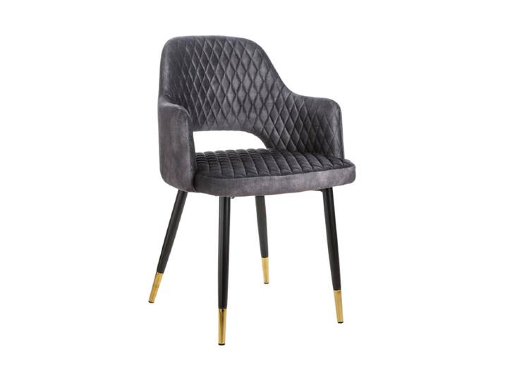 Design Armlehnstuhl „Paris“ Samt Grau Invicta Interiors