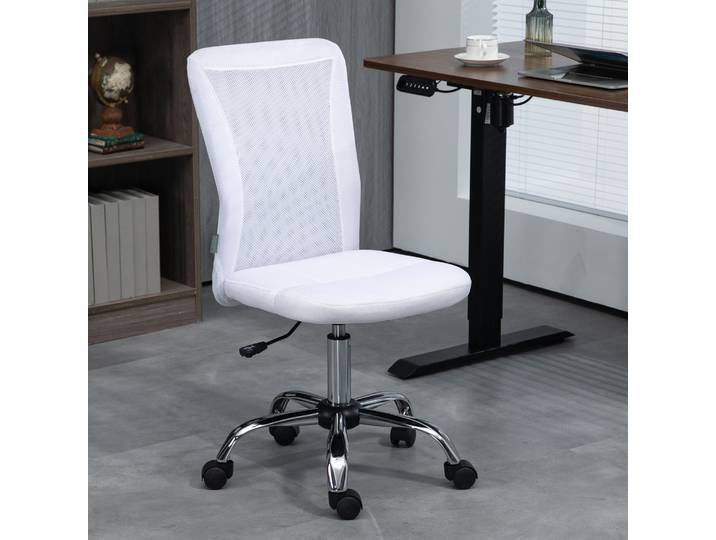 Vinsetto Chaise Bureau Ergonomique Pivotante Maille Blanche