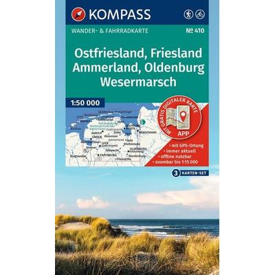 KOMPASS Wanderkarten-Set 410 Ostfriesland, Friesland, Ammerland, Oldenburg, Wesermarsch (3 Karten) 1:50.000, Sonstige von , KOMPASS Freytag & Berndt,